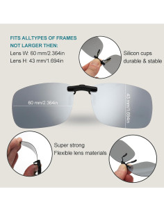 Gafas de Sol Polarizadas Blue Cut Clip On UV 400 Noche 2