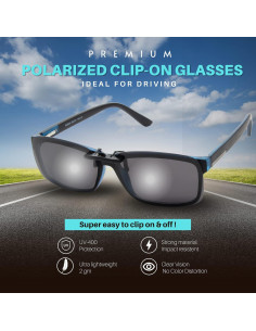 Gafas de Sol Polarizadas Clip On Blue Cut UV 400 Noche 2