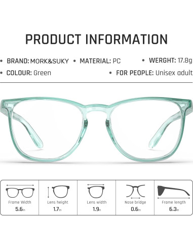 Gafas de Seguridad MORK&SUKY Antivaho Verde 16x6x5cm
