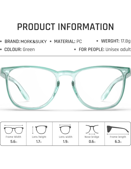 Gafas de Seguridad MORK&SUKY Antivaho Verde 16x6x5cm