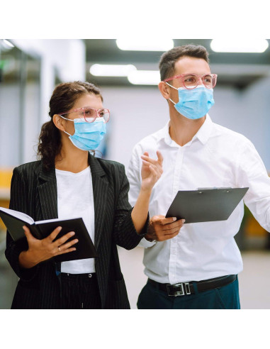 Gafas de Seguridad MORK&SUKY Antivaho Rosa para Laboratorio