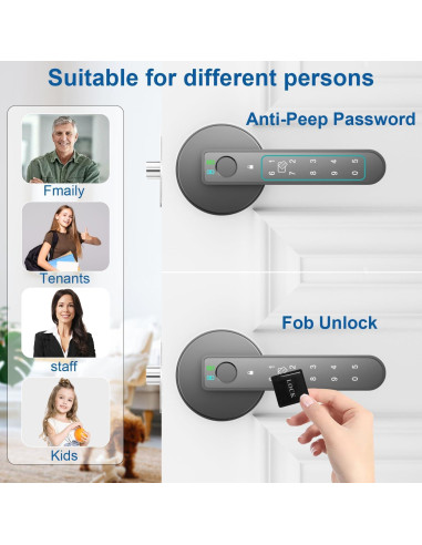 Cerradura Biométrica BAFUWEIY CA02 con Huella Dactilar y APP