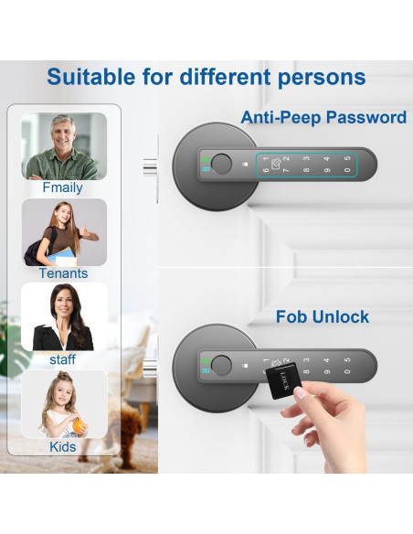 Cerradura Biométrica BAFUWEIY CA02 con Huella Dactilar y APP