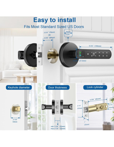 Cerradura Biométrica BAFUWEIY CA02 con Huella Dactilar y APP