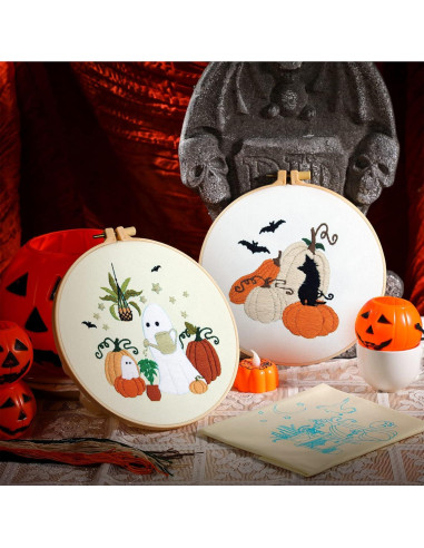 Kit de Bordado Yuxung para Principiantes - 5 Juegos Otoño Halloween