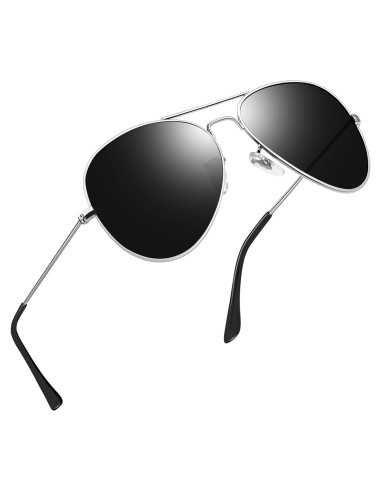 Gafas de sol polarizadas Joopin aviador UV400 plateadas