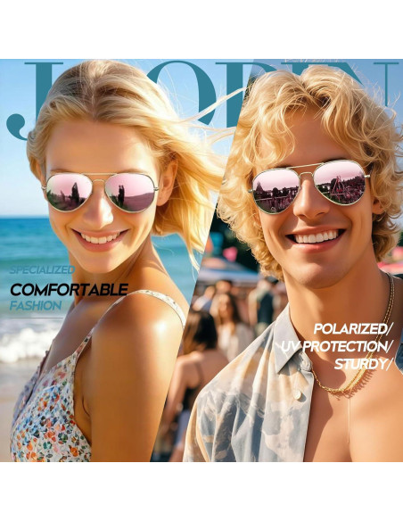 Gafas de Sol Polarizadas Joopin Rosa Espejado UV400 Gafas de Sol Polarizadas Joopin Rosa Espejado UV400