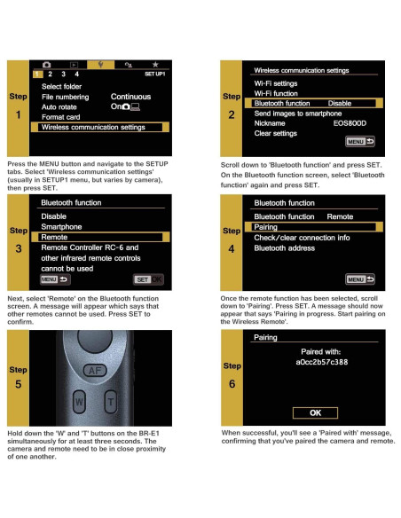 Control Remoto Inalámbrico AODELAN BR-E1A para Canon