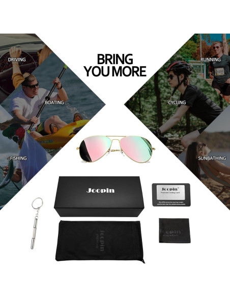 Gafas de Sol Polarizadas Joopin Rosa Espejado UV400 Gafas de Sol Polarizadas Joopin Rosa Espejado UV400