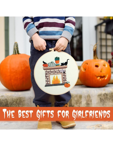 Kit de Bordado Yuxung para Principiantes - 5 Juegos Otoño Halloween