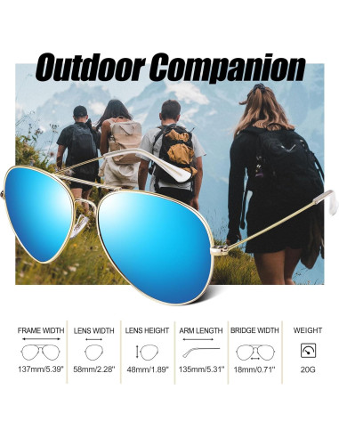 Gafas de sol aviador Joopin polarizadas UV400 unisex