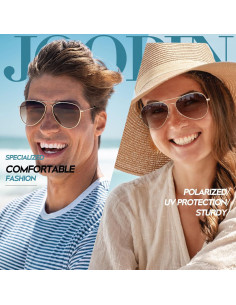 Gafas de sol polarizadas Joopin doradas UV400 para hombres 2