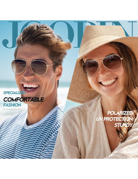 Gafas de sol polarizadas Joopin doradas UV400 para hombres Gafas de sol polarizadas Joopin doradas UV400 para hombres