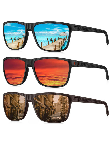 Gafas de sol KALIYADI polarizadas UV400 3 Pack clásico