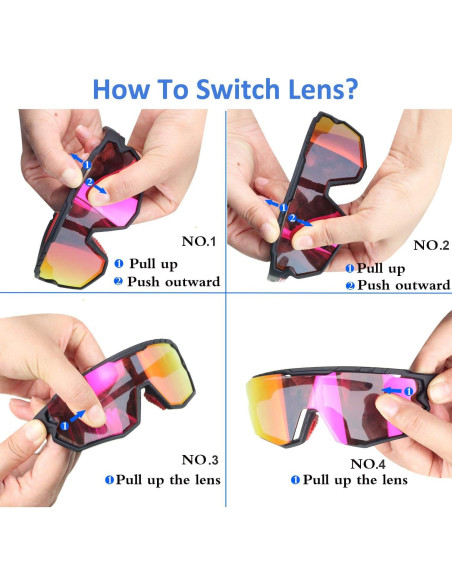 Gafas de sol deportivas GIEADUN con 3 lentes intercambiables