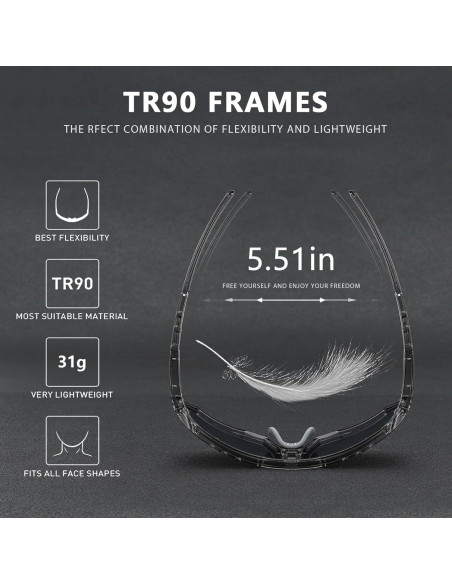 Gafas de sol deportivas GIEADUN con 3 lentes intercambiables