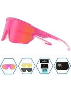 Gafas de sol deportivas GIEADUN con 3 lentes intercambiables 2