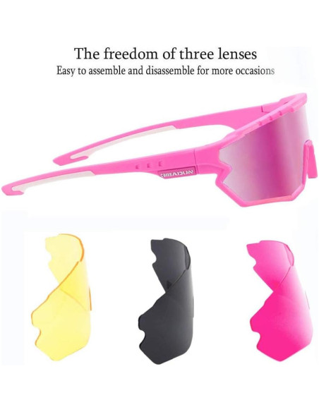 Gafas de sol deportivas GIEADUN con 3 lentes intercambiables