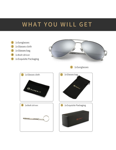 Gafas de Sol Oversize Sungait - Lentes Polarizados 60mm