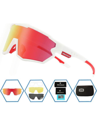 Gafas de sol deportivas GIEADUN con 3 lentes intercambiables