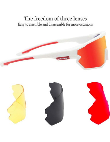 Gafas de sol deportivas GIEADUN con 3 lentes intercambiables