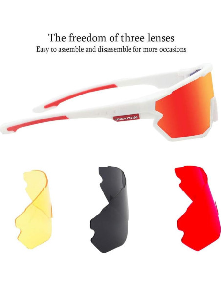 Gafas de sol deportivas GIEADUN con 3 lentes intercambiables