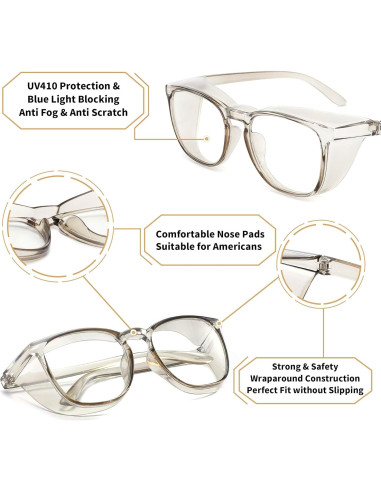 Gafas de seguridad Alsenor Anti luz azul UV 2 paquetes