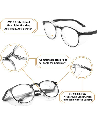 Gafas de seguridad Alsenor antivaho UV y luz azul