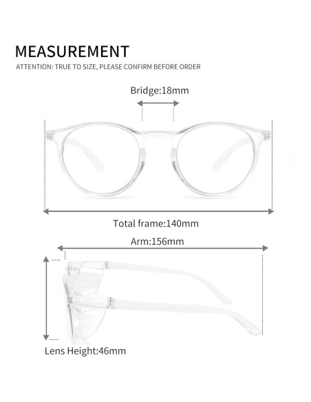 Gafas de seguridad Alsenor redondas transparentes UV y luz azul