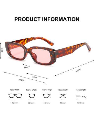 Gafas de Sol BUTABY Rectangulares UV400 Moda Vintage