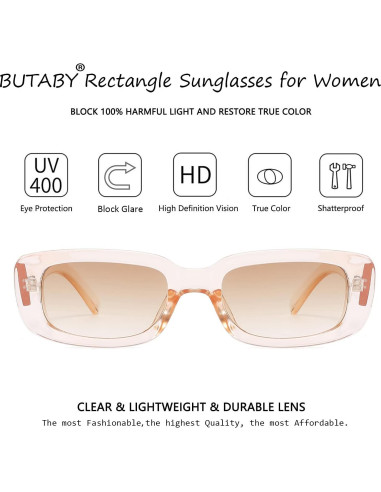 Gafas de Sol BUTABY Rectangulares UV400 para Mujeres