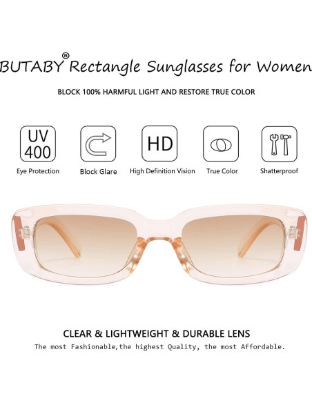 Gafas de Sol BUTABY Rectangulares UV400 para Mujeres Gafas de Sol BUTABY Rectangulares UV400 para Mujeres