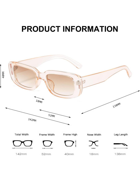 Gafas de Sol BUTABY Rectangulares UV400 para Mujeres Gafas de Sol BUTABY Rectangulares UV400 para Mujeres