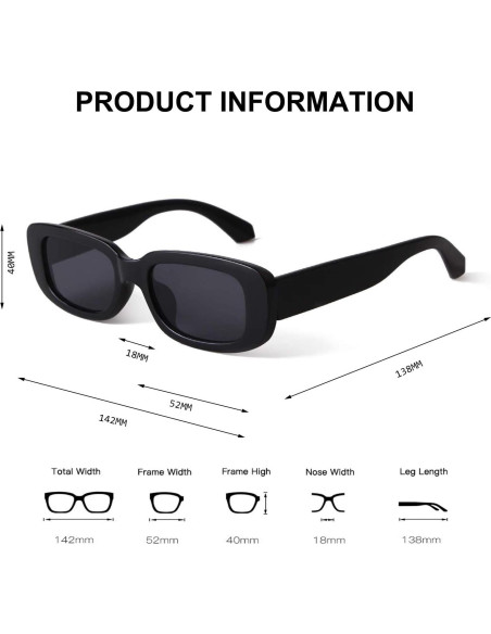 Gafas de Sol BUTABY Rectangulares UV400 para Mujeres Gafas de Sol BUTABY Rectangulares UV400 para Mujeres