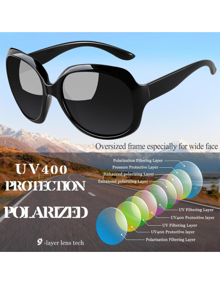Gafas de sol Joopin grandes polarizadas UV400 para mujeres Gafas de sol Joopin grandes polarizadas UV400 para mujeres