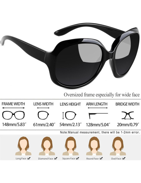 Gafas de sol grandes Joopin para mujer, polarizadas UV400 Gafas de sol grandes Joopin para mujer, polarizadas UV400