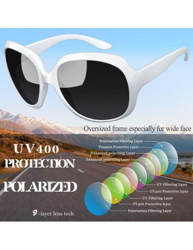 Gafas de sol grandes Joopin para mujer, polarizadas UV400