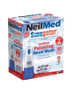 Kit de Lavado Nasal Sinugator NeilMed - Irrigador Sin Cable, 30 Paquetes
