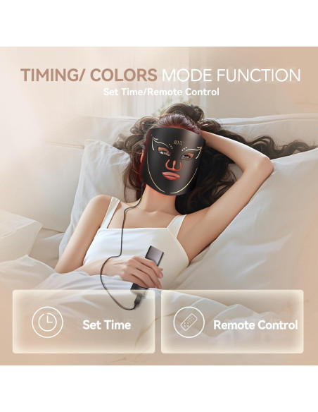 Máscara de Terapia de Luz Roja BNU LED 105 Perlas 7 Modos