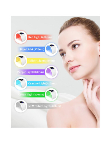 Máscara de Terapia de Luz Roja LED 7 Colores - Cuidado Facial