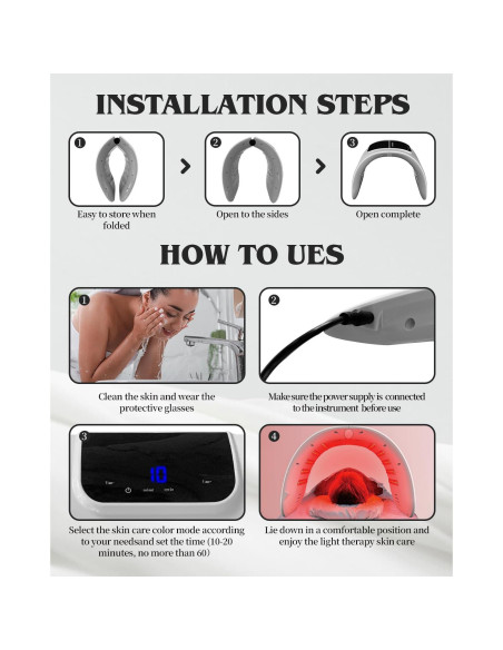 Máscara de Terapia de Luz Roja LED 7 Colores - Cuidado Facial