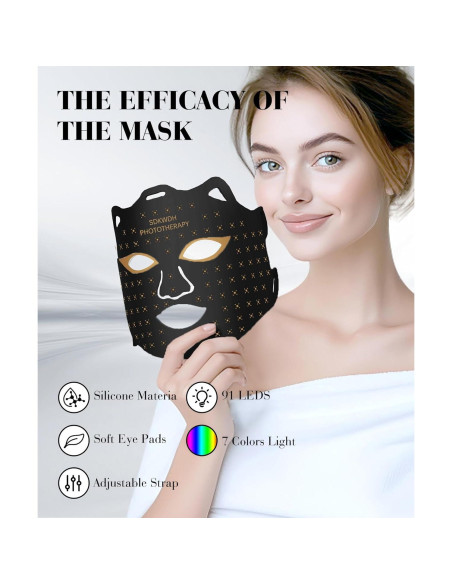 Máscara LED Terapia Facial Sunpint 7 Colores Comodidad en Casa