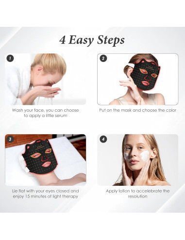 Máscara LED Terapia Facial Sunpint 7 Colores Comodidad en Casa