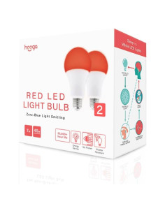 Bombilla LED Hooga 7W Roja, Luz Nocturna Sin Azul - 2 Pzas