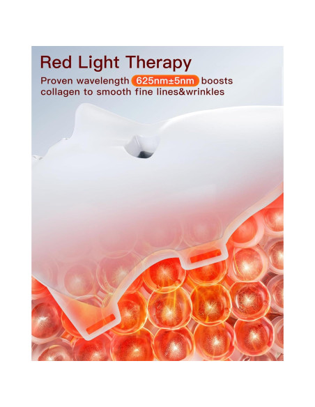 Máscara Facial LED NEWKEY Terapia Luz Roja y Azul 150 LEDs