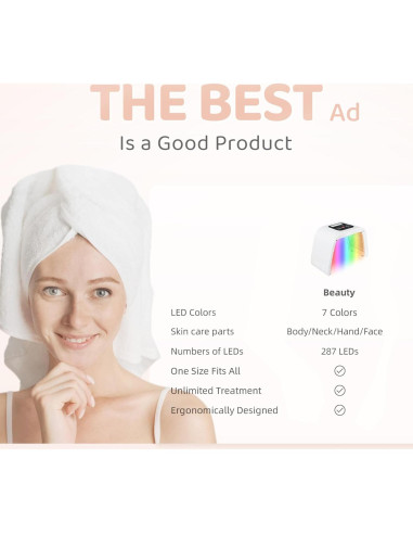 Máscara LED 7 en 1 para Cuidado Facial - JY-A025 Blanca