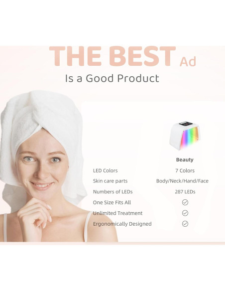 Máscara LED 7 en 1 para Cuidado Facial - JY-A025 Blanca