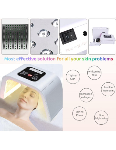 Máscara LED 7 en 1 para Cuidado Facial - JY-A025 Blanca