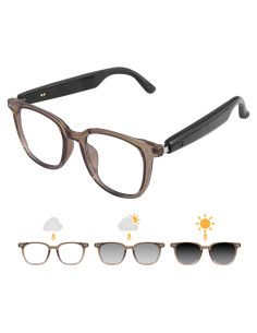 Gafas Inteligentes Bluetooth GS07 Marrón con Audio y Luz Azul