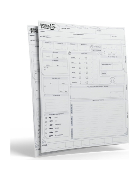 Bunkers & Badasses RPG: Edición de lujo con miniaturas